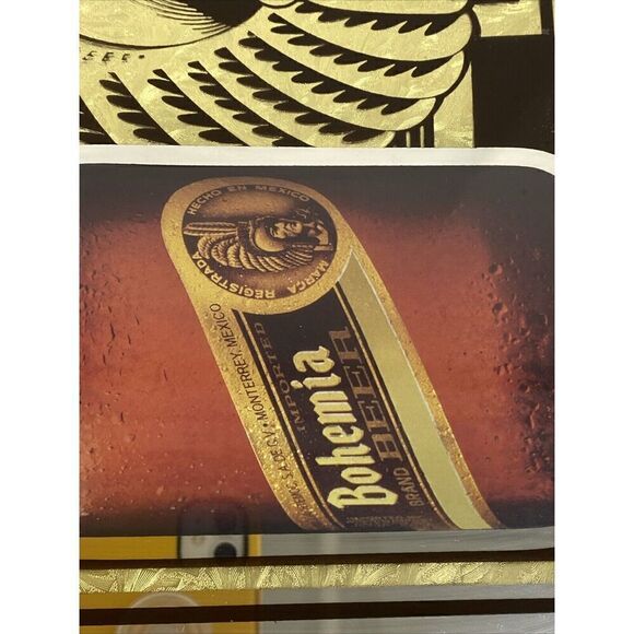 Bohemia Imported Beer Mirror Sign Screenprinted Foil Backed 12 1/4 X 15” - Picture 5 of 8